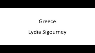 Greece  Lydia Sigourney [upl. by Nylanaj]