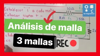 ✅ANÁLISIS de MALLAS básico 3 mallas BIEN EXPLICADO 💯 ANÁLISIS de CIRCUITOS en INGENIERÍA [upl. by Shela]