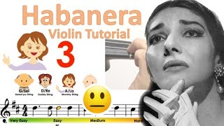 Habanera from Carmen by Bizet sheet music easy violin tutorial [upl. by Deenya]