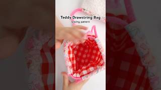 Teddy Drawstring Bag sewing pattern 🧸 how to make the small bag for beginners and quilters sewing [upl. by Egiaf440]