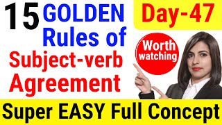 Subject Verb Agreement  15 Golden Rules Basic English grammar Day47 [upl. by Glick294]