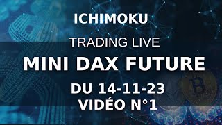 Ichimoku Trading live intraday Mini Dax Future le 14 novembre 2023 vidéo n°1 [upl. by Teilo]