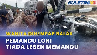 KEMALANGAN  Pemandu Lori Balak Tiada Lesen [upl. by Gerdy371]