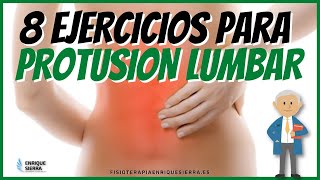 PROTUSIÓN LUMBAR ✅ 8 Ejercicios para fortalecer PARA HACER EN CASA [upl. by Sitnalta410]