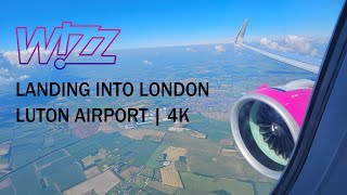 WIZZ AIR A321NEO LANDING INTO LUTON AIRPORT  4K [upl. by Barrada892]