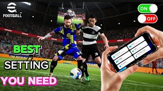 Best Game Changing Secret Settings You Must Try In Efootball  Efootball 2025 Best Settings [upl. by Llennyl]