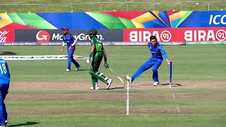 Mankad in the ICC U19 Cricket World Cup 2020 Noor Ahmad dismisses Muhammad Hurraira [upl. by Tare]