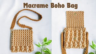 Macrame bag tutorial  New design  Macrame sling bag for beginners [upl. by Mosley]