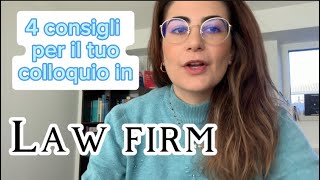 4 consigli utili per il tuo colloquio di lavoro in lawfirm [upl. by Svirad]