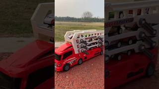 Diecast Ejector Container Truck with 6 Alloy Cars  Pull Back Catapult Taxi Race amp Storage [upl. by Sivrup848]