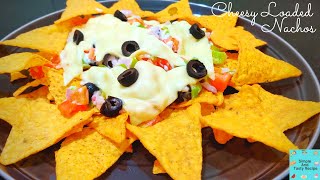 Cheesy Vegetable Nachos  Veg Nachos  Snacks  Loaded Cheesy Nachos  Party Appetiser Recipes [upl. by Niltac17]