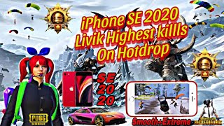 Update 35 😍 iPhone SE 2020 test highest kills in livik hotdrop in 2024 PUBG MOBILE [upl. by Llewop]