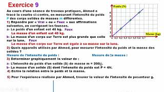 Exercice 9 le poids et la masse 3APIC [upl. by Survance]