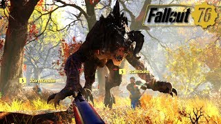 Exclusive Early Fallout 76 Multiplayer Gameplay 2 Deathclaws On Deathclaw Island amp Super Mutant Army [upl. by Leakim]