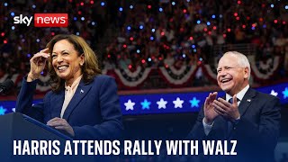 Vice president Kamala Harris holds campaign rally with running mate Tim Walz [upl. by Odoric]