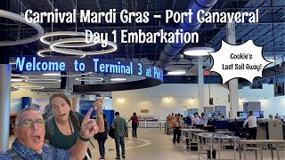 CARNIVAL MARDI GRAS PORT CANAVERAL DAY 1 EMBARKATION SAIL AWAY PARTY WITH COOKIE AND DAY 2 AT SEA [upl. by Kelvin104]