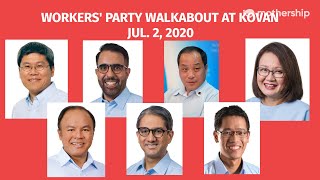 GE2020 LIVE Workers Party on a walkabout at Kovan on Jul 2 2020 [upl. by Tenaej]