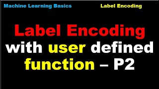 Label Encoding with user defined function  Machine Learning  Preprocessing  P2 [upl. by Neenej14]