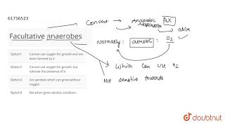 Facultative anaerobes [upl. by Eelitan]