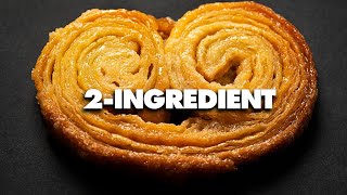 Sweet palmiers  Puff Pastry Cookies Only Two Ingredients [upl. by Yeslek]