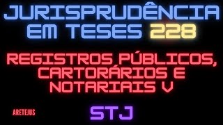 Jurisprudência em Teses 228 REGISTROS PÚBLICOS CARTORÁRIOS E NOTARIAIS V [upl. by Llevaj91]