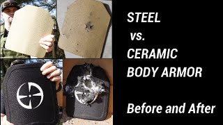 Body Armor Test  RTS Tactical Steel Plate amp LA Police Gear Ceramic Plate [upl. by Grishilda]