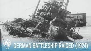 Sunken WWI German Battleship Raised SMS Hindenburg 1924  British Pathé [upl. by Rumney]