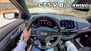 Cadillac CT5V Blackwing Manual Driving the 668hp Supercharged V8 Sport Sedan POV Binaural Audio [upl. by Auhsohey]