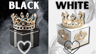 Choose your gift 😍🎁🤮😂 2 gift box challenge 😃 Black vs White Edition 🖤🤍 chooseyourgift [upl. by Seavey]