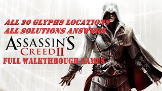 ASSASSINS CREED 2  All 20 glyphs locations all solutions answers  All Collectibles  No Commentar [upl. by Hermione]