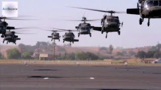 UH60 Black Hawk amp CH47 Chinook Takeoff In Massive Formation [upl. by Adnawt]