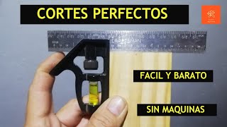 Truco de Carpinteria como hacer cortes perfectos sin maquinas electricas [upl. by Notnad]