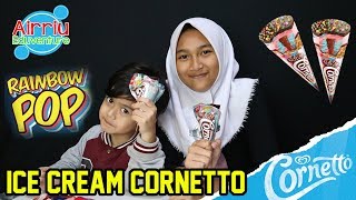 Review Es Krim Cornetto Rainbow Pop  Sulap Lucu [upl. by Eeladnerb]