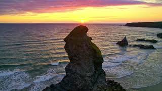 Sunset at the majestic Bedruthen Steps Cornwall 1st August 2021 [upl. by Netsrejk]