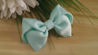 🧡TUTORIAL SIMPLE AND EASY GROSGRAIN RIBBON BOW 🎀 DIY RIBBON BOW 🎀 RIBBON WORK🧡 [upl. by Desmund]