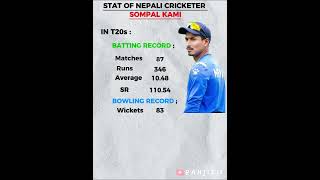 Stat of Sompal Kami in T20s 🔥🏏 sompalkami edit nepalcricket [upl. by Yrbua]