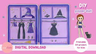 DIY How to make Halloween Paper Doll amp Clothes  Easy Crafts I Tutorial [upl. by Carlyle]