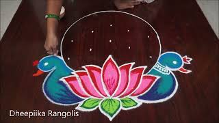 Very easy New Year 2024 kolam Rangoli Design  Sankranthi muggulu art newyear rangoli [upl. by Reinald676]