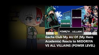 Gacha Club My AU Of My Hero Academia Reacts to MIDORIYA VS ALL VILLAINS POWER LEVEL [upl. by Ponton]