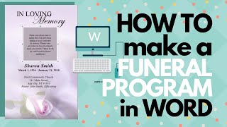 How To Make A Funeral Program In Word [upl. by Bronwen314]