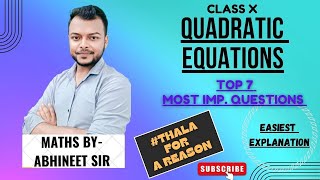 Top 7 most expected important question ch4 quadratic equation class 10  word problems  cbse 2024 [upl. by Hollis941]