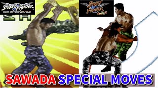 【ストRBOF】キャプテン・サワダ 必殺技 Sawada Special Moves【STREET FIGHTER THE MOVIE】 [upl. by Dunn]