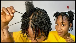 How to twist your own natural hair  Mini twists on short natural hair [upl. by Leirbag]