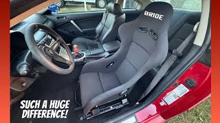 G35 Bride bucket seat and steering wheelhub install [upl. by Ardnoed]