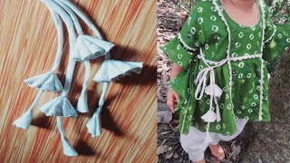 Vary easy new tassel making cutting amp stitching  How to make fabric flower latkan  কাপড়ের ফুল তৈরি [upl. by Edmea120]