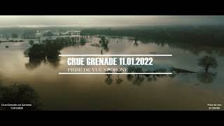 INONDATION constatation par SIDRONE GRENADE 012022 HAUTEGARONNE  Nord Toulouse [upl. by Ana]