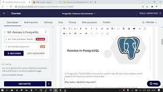 103 reindex in PostgreSQL [upl. by Canotas713]
