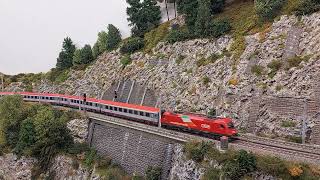 Brenner Eurocity im Wandel unterwegs auf der Brennerbahn 187  Modellismo Ferroviario Model Railway [upl. by Apollus]