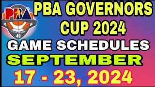 PBA game schedule  Sept 17  23 2024 [upl. by Rosalinde]