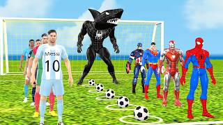 Siêu nhân nhện 🕷️ Spiderman Challenge Football Unlock Rescue Superstar Ronaldo vs Messi vs Superman [upl. by Timmy]